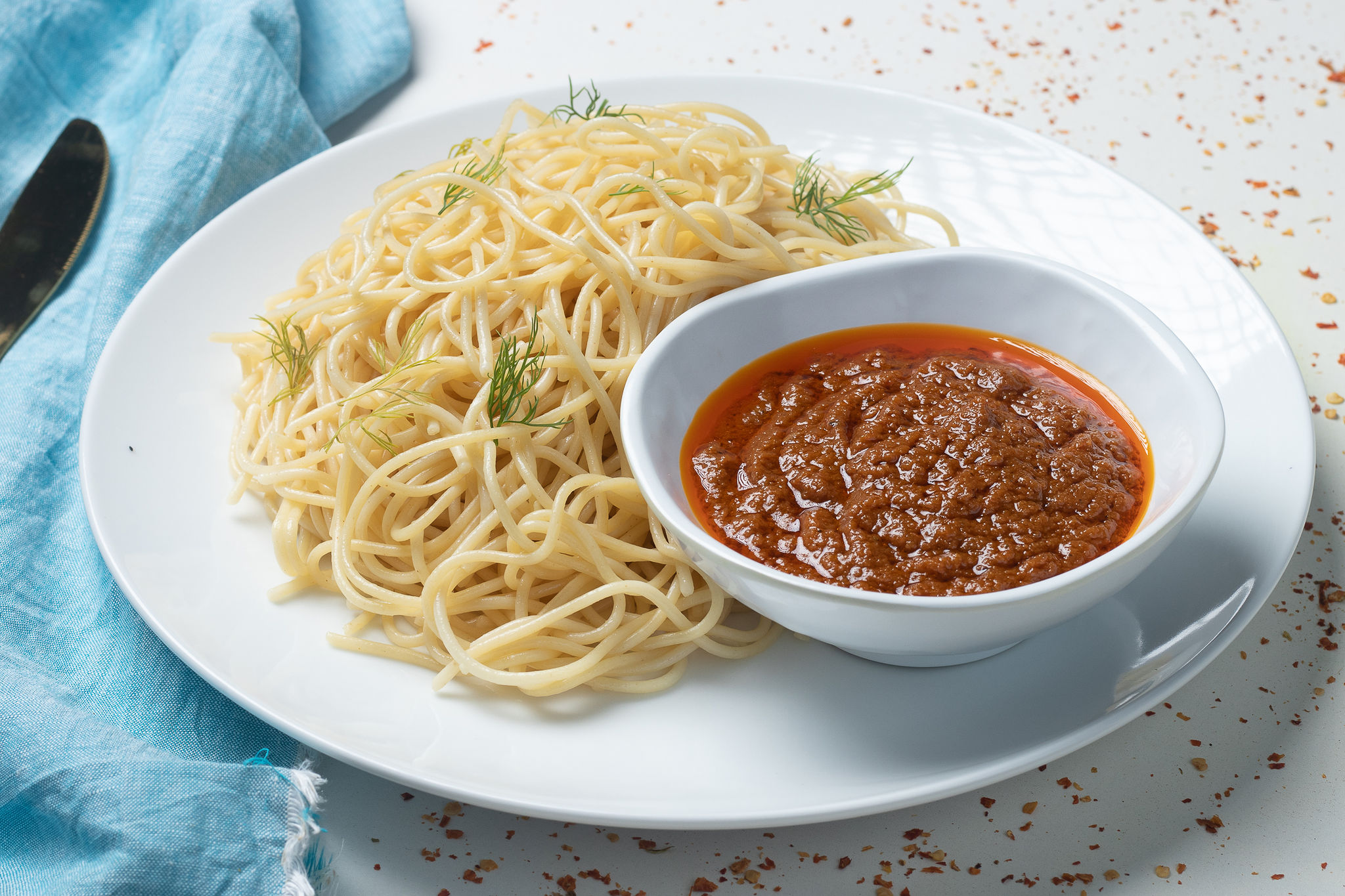 Spaghetti and Fish Stew